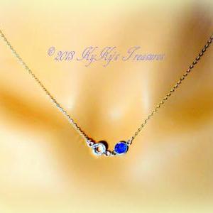 Gold Filled Double Birthstone Necklace For Brides..