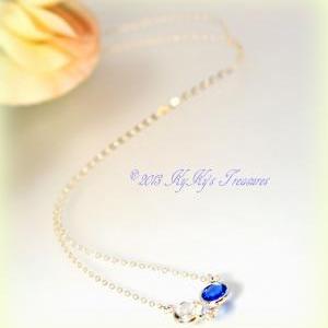 Gold Filled Double Birthstone Necklace For Brides..