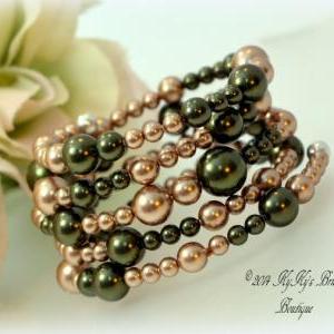 Bridesmaid Cuff Bracelet, Wedding Jewelry,..