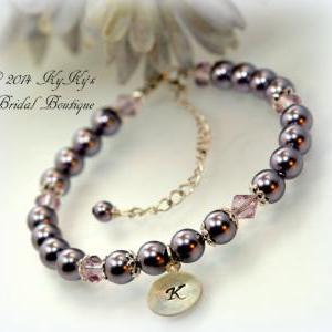 Flower Girl Bracelet Personalized, Pearl Flower..