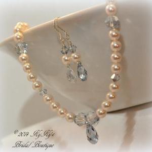 Bridal Necklace, Earring And Bracelet Set,..