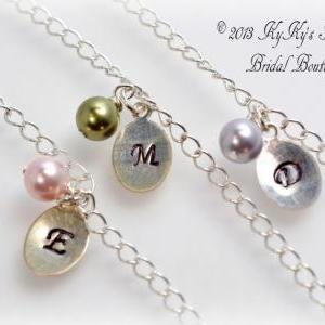 Personalized Initial Bridesmaid Bracelet With..