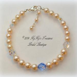 Bridal Bracelet, Something Blue, Wedding Jewelry,..