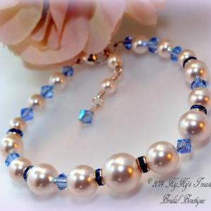 Bridal Bracelet, Something Blue, Pearl Bracelet,..