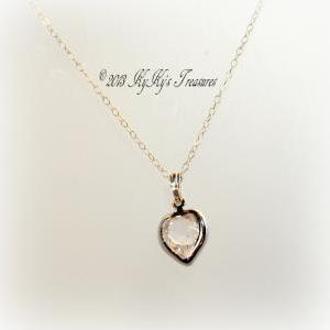 Sterling Silver Swarovski Crystal Heart Pendant..