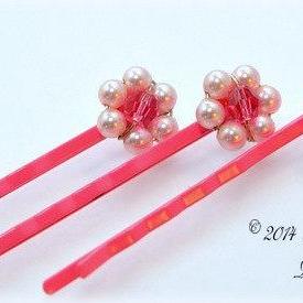 Pink Hair Pin Set For Flower Girls And Little..