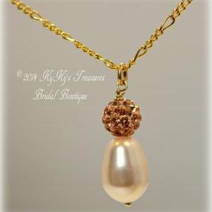 Gold Filled Pearl Drop & Crystal..