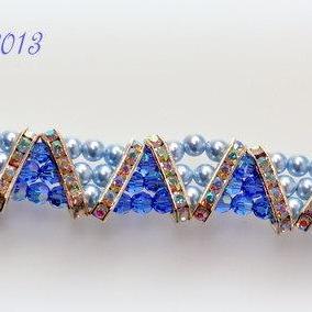 Sapphire Swarovski Pearl & Crystal..