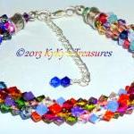 Color Burst Swarovski Crystal Braided Bracelet,..