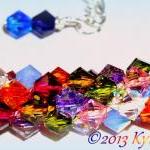 Color Burst Swarovski Crystal Braided Bracelet,..
