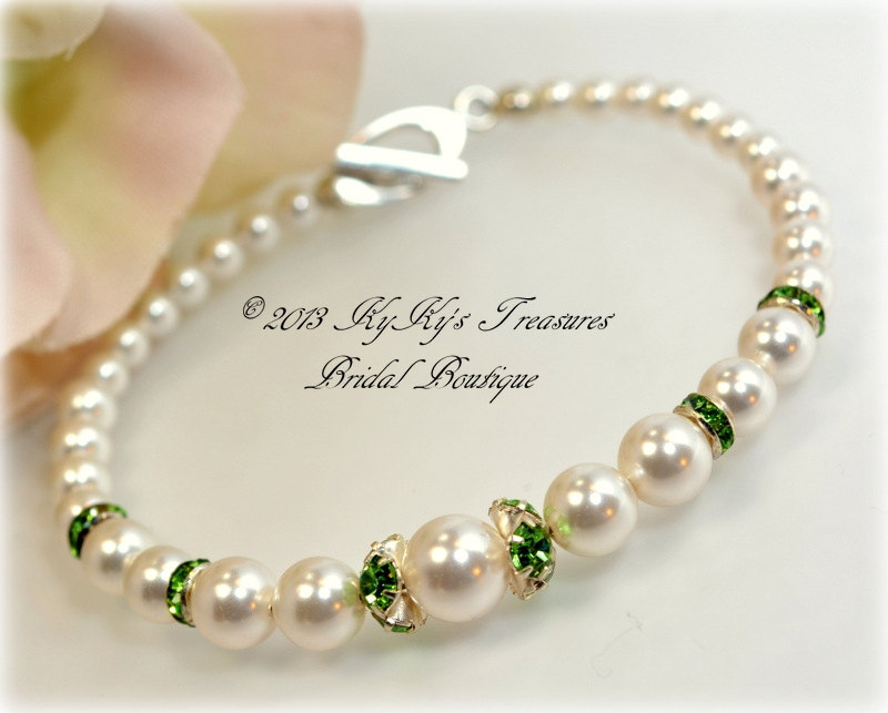 Swarovski Pearl & Crystal Bridal Bracelet , Bridal Jewelry, Wedding Jewelry, Bridesmaid Jewelry, Bridal Bracelet