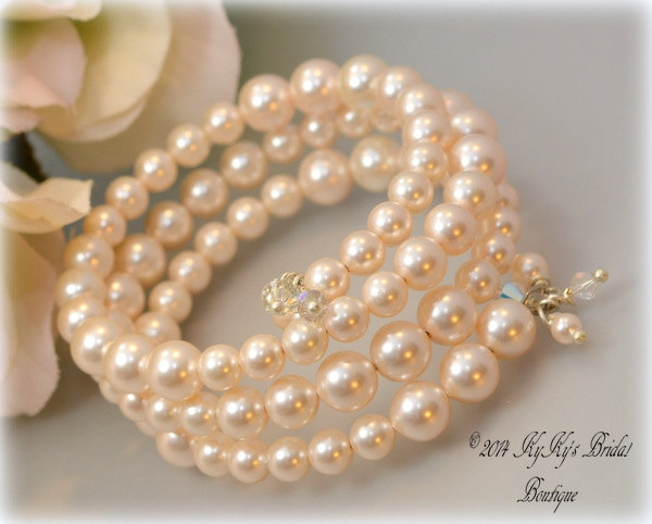 Bridal Cuff Bracelet, Wedding Jewelry, Pearl Bracelet, Bridal Jewelry, Bridal Bracelet