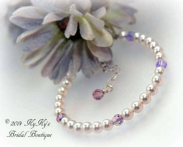 Pearl Flower Girl Bracelet, Little Girl Bracelet, Little Girl Jewelry