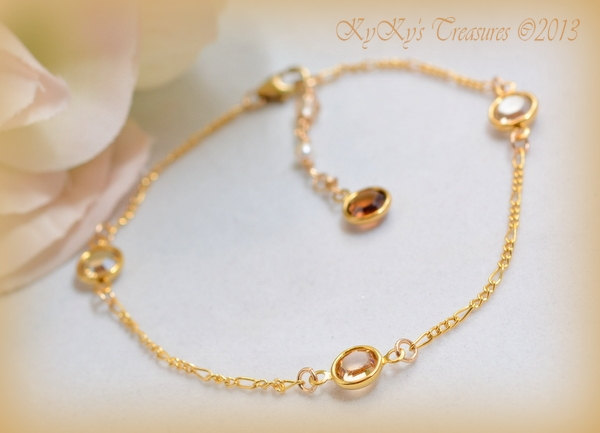 Gold Filled Channel Link Swarovski Crystal Bridal Bracelet, Bridal Jewelry, Wedding Jewelry, Bridesmaid Jewelry, Crystal Bracelet